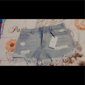 Distressed Shorts with Rhinestones